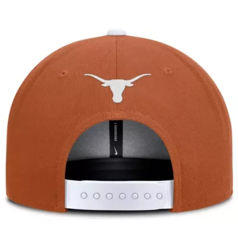 NCAA Nike Texas Orange/White Texas Longhorns 2025 On-Field Patch Pro Dri-FIT Snapback Hat