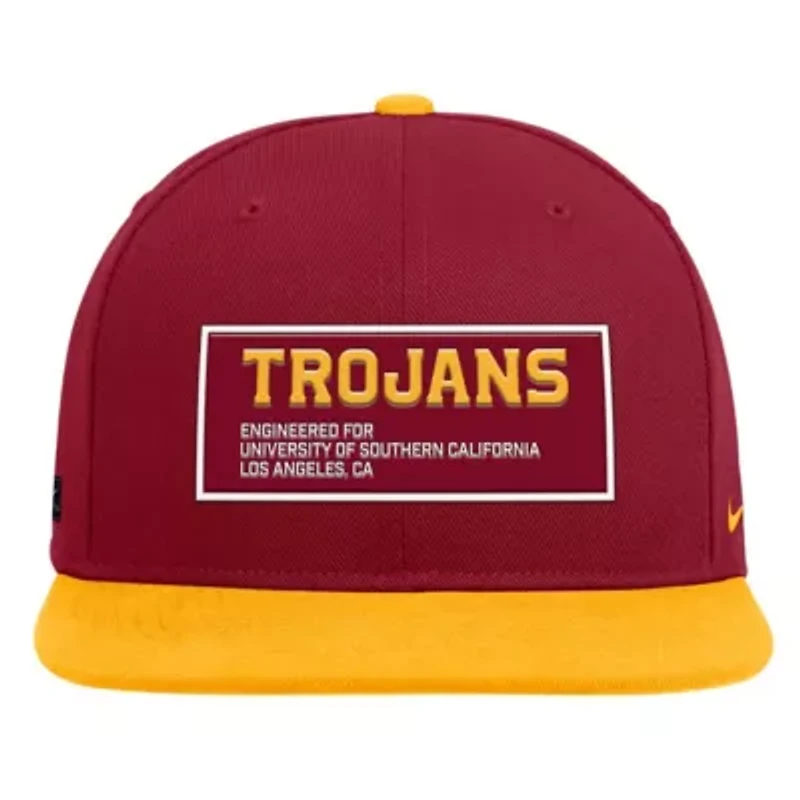 NCAA Nike Cardinal/Gold USC Trojans 2025 On-Field Patch Pro Dri-FIT Snapback Hat