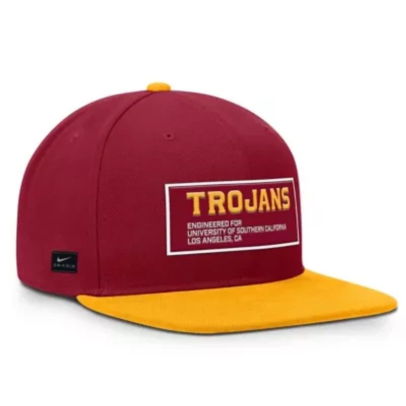 NCAA Nike Cardinal/Gold USC Trojans 2025 On-Field Patch Pro Dri-FIT Snapback Hat