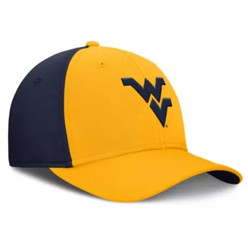 NCAA Nike Gold/Navy West Virginia Mountaineers 2025 Sideline Rise Local Performance Flex Hat