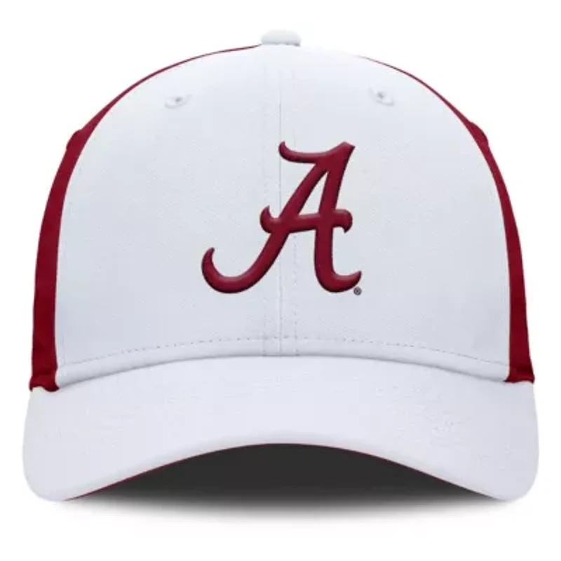 Alabama Crimson Tide NCAA Nike White/Crimson 2025 Sideline Rise Local Performance Flex Hat