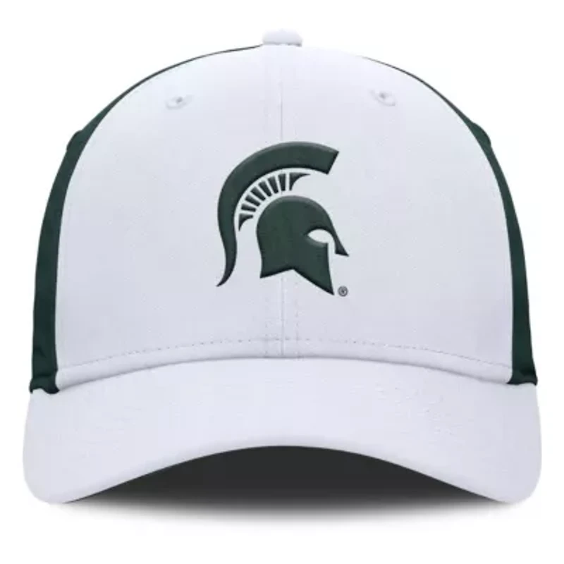 NCAA Nike White/Green Michigan State Spartans 2025 Sideline Rise Local Performance Flex Hat