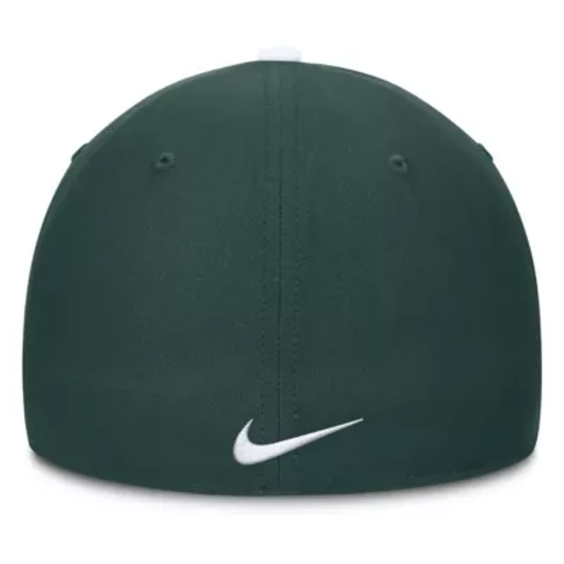 NCAA Nike White/Green Michigan State Spartans 2025 Sideline Rise Local Performance Flex Hat