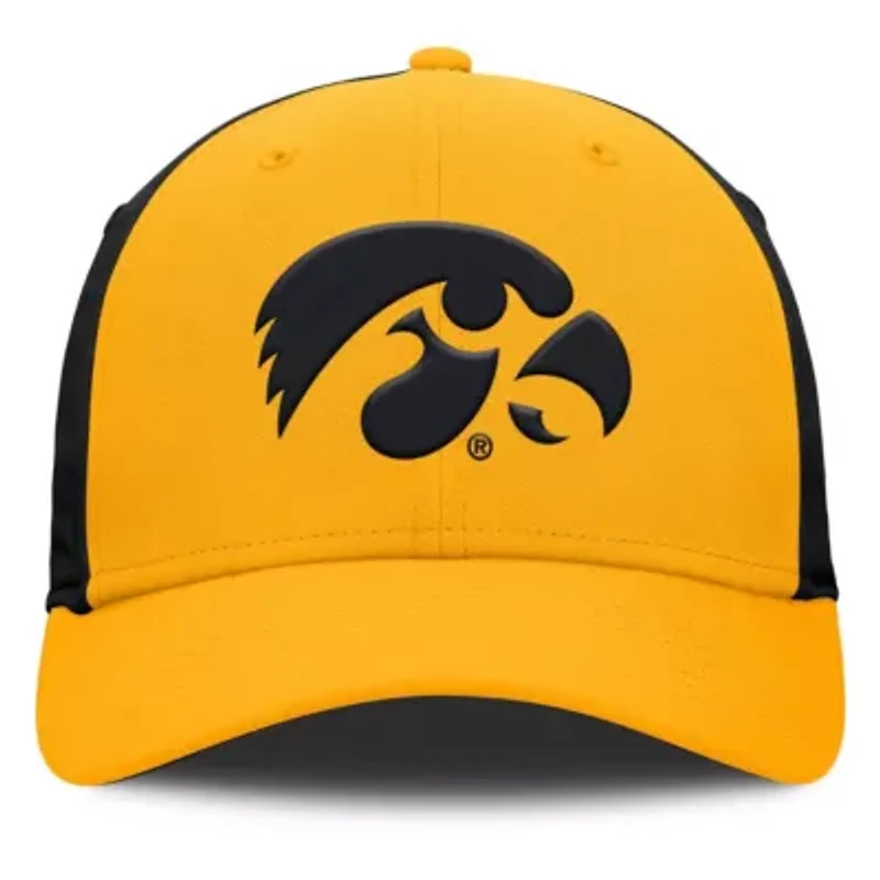 NCAA Nike Gold/Black Iowa Hawkeyes 2025 Sideline Rise Local Performance Flex Hat