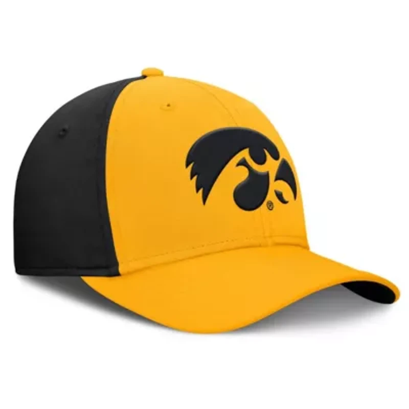 NCAA Nike Gold/Black Iowa Hawkeyes 2025 Sideline Rise Local Performance Flex Hat