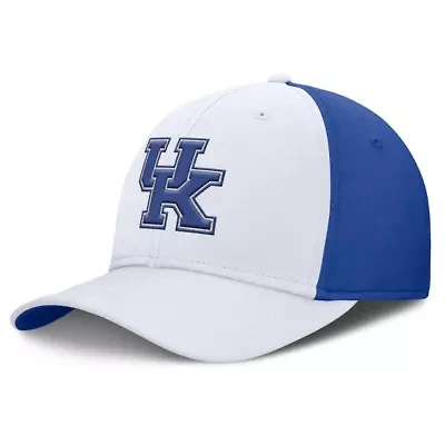 NCAA Nike White/Royal Kentucky Wildcats 2025 Sideline Rise Local Performance Flex Hat