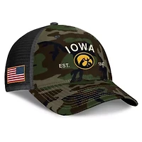NCAA Nike Iowa Hawkeyes 2025 Military Appreciation Rise Adjustable Trucker Hat