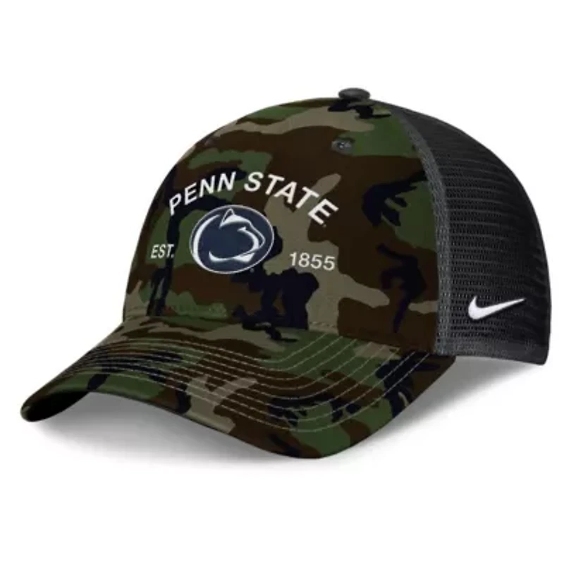 NCAA Nike Penn State Nittany Lions 2025 Military Appreciation Rise Adjustable Trucker Hat