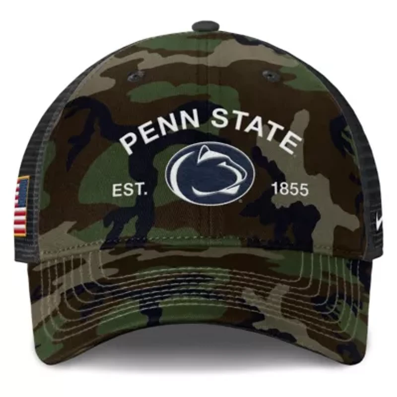 NCAA Nike Penn State Nittany Lions 2025 Military Appreciation Rise Adjustable Trucker Hat