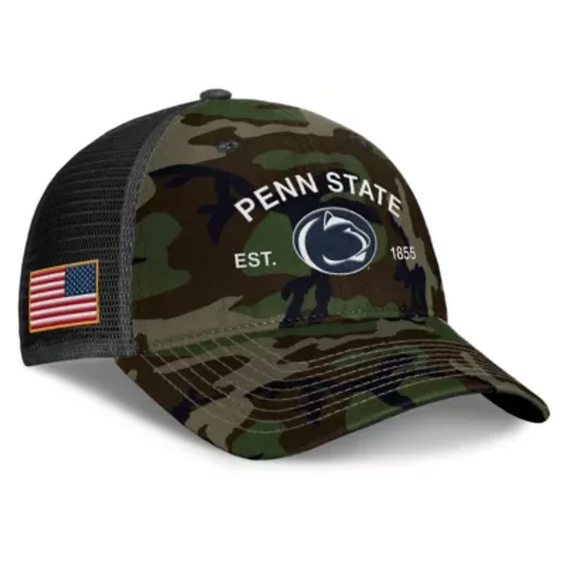 NCAA Nike Penn State Nittany Lions 2025 Military Appreciation Rise Adjustable Trucker Hat