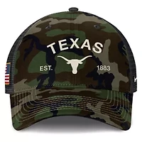 NCAA Nike Texas Longhorns 2025 Military Appreciation Rise Adjustable Trucker Hat