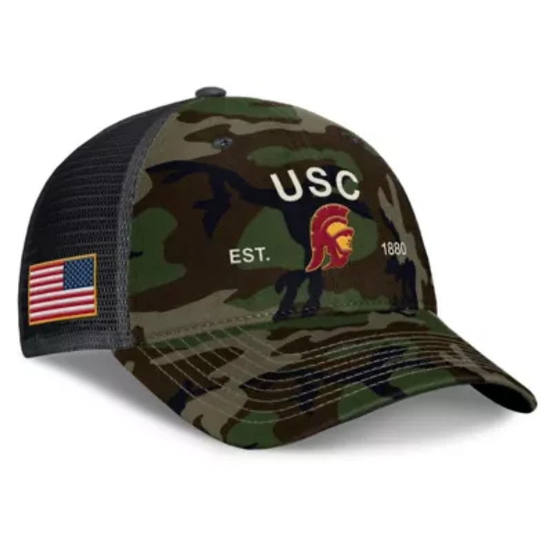 NCAA Nike USC Trojans 2025 Military Appreciation Rise Adjustable Trucker Hat