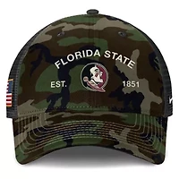 NCAA Nike Florida State Seminoles 2025 Military Appreciation Rise Adjustable Trucker Hat