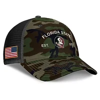 NCAA Nike Florida State Seminoles 2025 Military Appreciation Rise Adjustable Trucker Hat