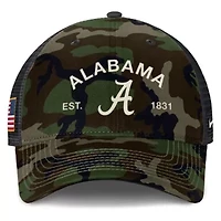 Alabama Crimson Tide NCAA Nike Alabama Tide 2025 Military Appreciation Rise Adjustable Trucker Hat