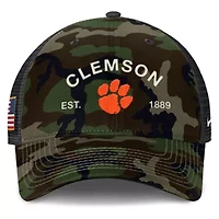 NCAA Nike Clemson Tigers 2025 Military Appreciation Rise Adjustable Trucker Hat