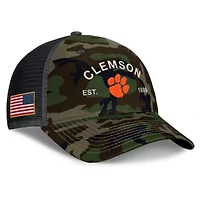 NCAA Nike Clemson Tigers 2025 Military Appreciation Rise Adjustable Trucker Hat