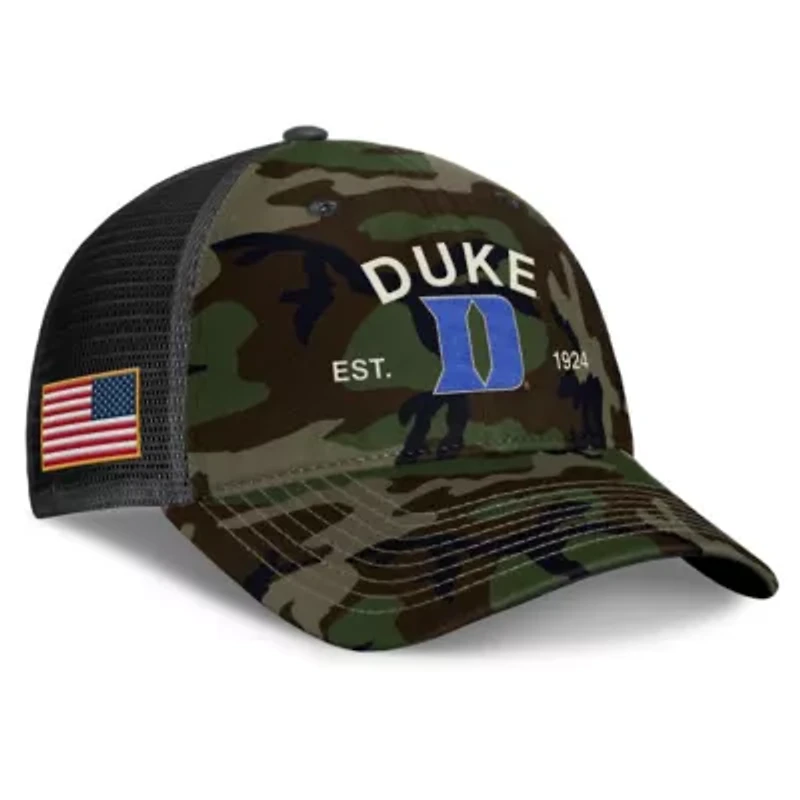 Duke Blue Devils NCAA Nike Duke Devils 2025 Military Appreciation Rise Adjustable Trucker Hat