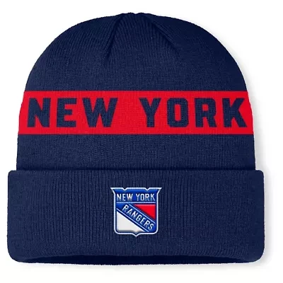 NHL Fanatics New York Rangers Authentic Pro Rink Cuffed Knit Hat