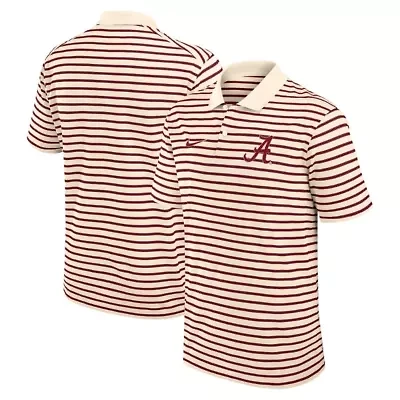 Alabama Crimson Tide NCAA Nike Primary Logo Striped Dri-FIT Polo