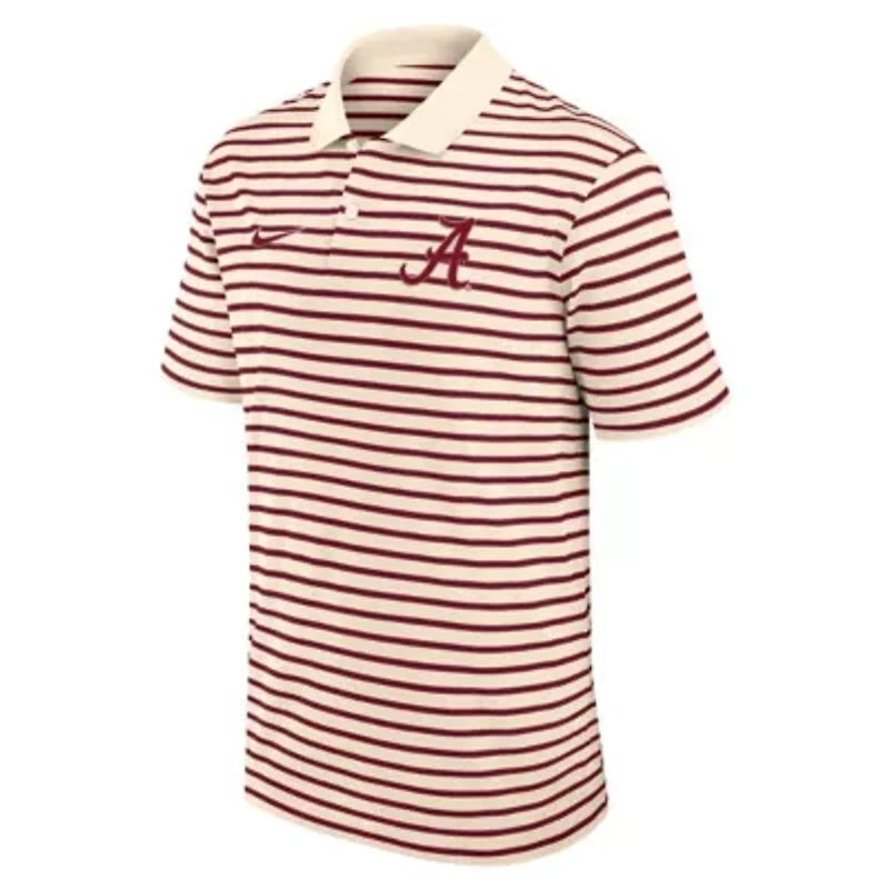 Alabama Crimson Tide NCAA Nike Primary Logo Striped Dri-FIT Polo