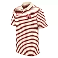 NCAA Nike Ohio State Buckeyes Primary Logo Striped Dri-FIT Polo