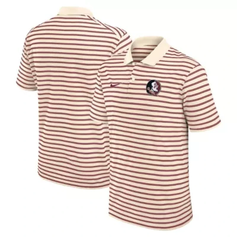 NCAA Nike Florida State Seminoles Primary Logo Striped Dri-FIT Polo