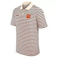 NCAA Nike Clemson Tigers Primary Logo Striped Dri-FIT Polo