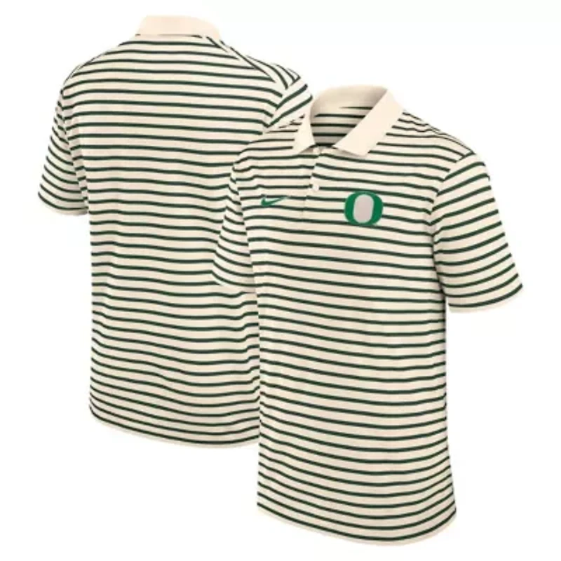 NCAA Nike Oregon Ducks Primary Logo Striped Dri-FIT Polo