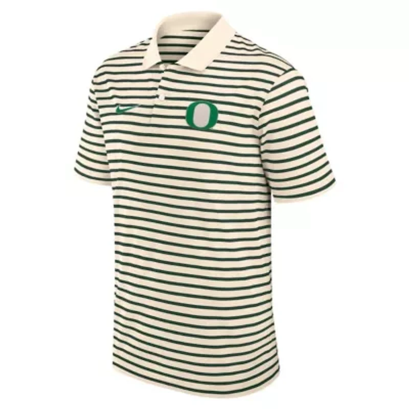 NCAA Nike Oregon Ducks Primary Logo Striped Dri-FIT Polo