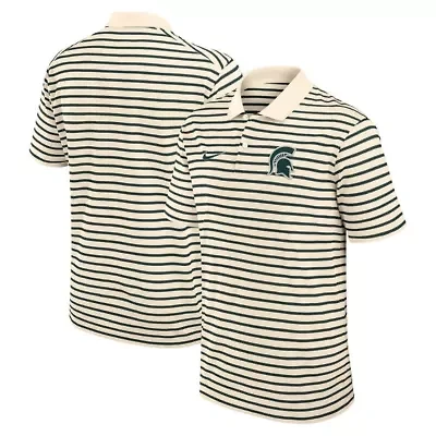 NCAA Nike Michigan State Spartans Primary Logo Striped Dri-FIT Polo