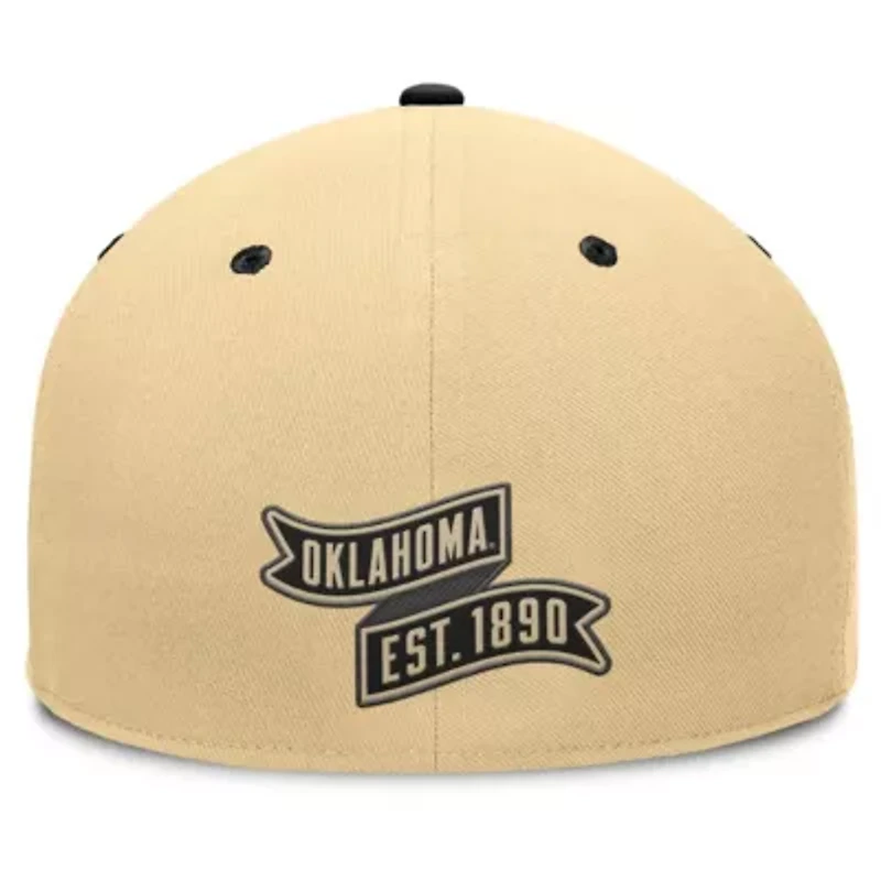 NCAA Fanatics Khaki/Black Oklahoma Sooners Balance Fitted Hat