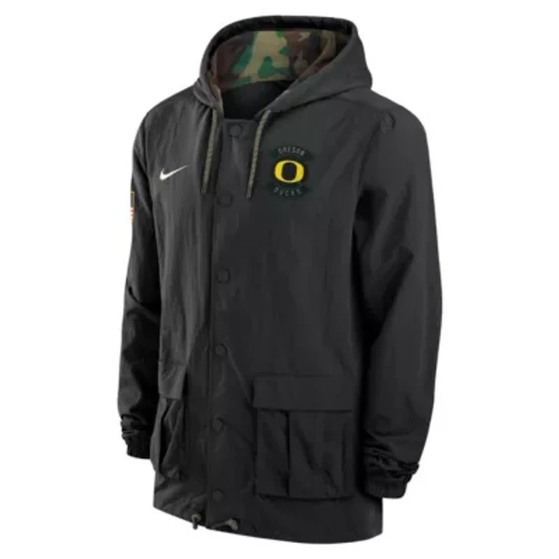 NCAA Nike Oregon Ducks 2025 Military Appreciation Full-Snap Jacket