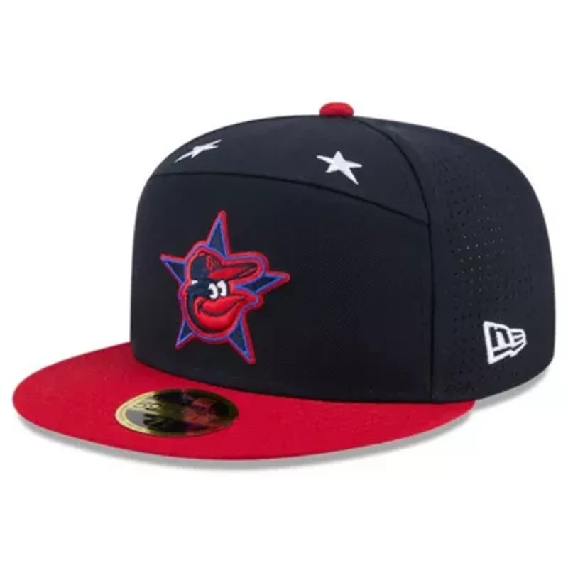 MLB Navy/Red Baltimore Orioles 2025 All-Star Game Workout Side Patch 59FIFTY Fitted Hat
