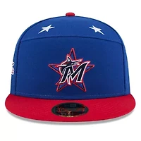 MLB Blue/Red Miami Marlins 2025 All-Star Game Workout Side Patch 59FIFTY Fitted Hat