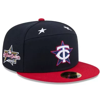 MLB Navy/Red Minnesota Twins 2025 All-Star Game Workout Side Patch 59FIFTY Fitted Hat