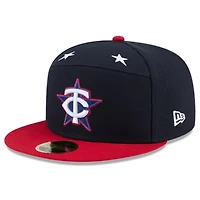 MLB Navy/Red Minnesota Twins 2025 All-Star Game Workout Side Patch 59FIFTY Fitted Hat