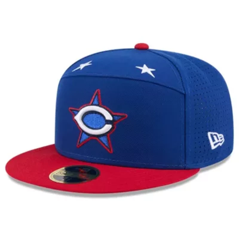 MLB Blue/Red Cincinnati Reds 2025 All-Star Game Workout Side Patch 59FIFTY Fitted Hat