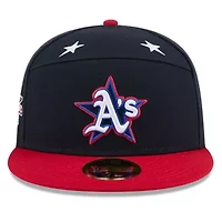 Oakland Athletics MLB Navy/Red 2025 All-Star Game Workout Side Patch 59FIFTY Fitted Hat