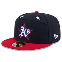 Oakland Athletics MLB Navy/Red 2025 All-Star Game Workout Side Patch 59FIFTY Fitted Hat