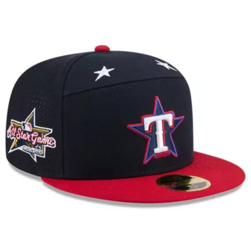 MLB Navy/Red Texas Rangers 2025 All-Star Game Workout Side Patch 59FIFTY Fitted Hat