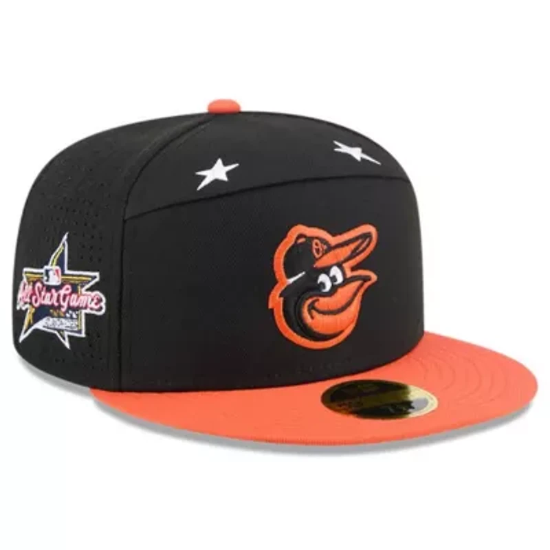 MLB Black/Orange Baltimore Orioles 2025 All-Star Game Side Patch 59FIFTY Fitted Hat