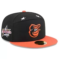 MLB Black/Orange Baltimore Orioles 2025 All-Star Game Side Patch 59FIFTY Fitted Hat