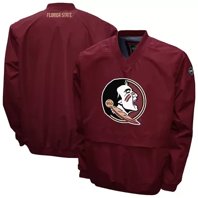 NCAA Franchise Club Florida State Seminoles Big Logo Windshell V-Neck Pullover Jacket