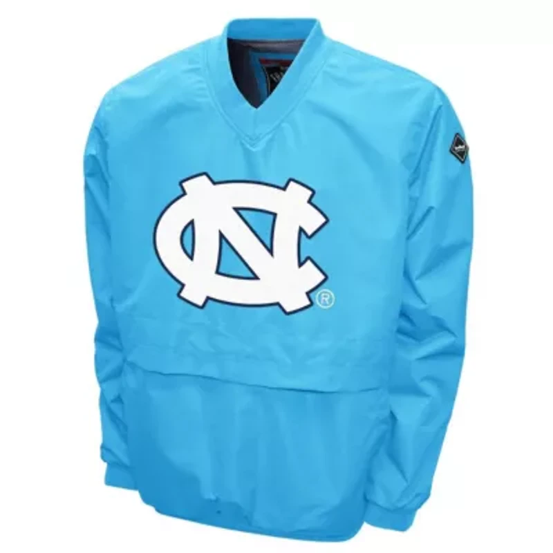 NCAA Franchise Club Carolina North Tar Heels Big Logo Windshell V-Neck Pullover Jacket