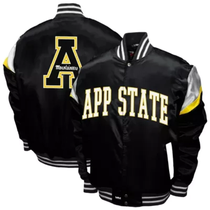 NCAA Franchise Club Appalachian State Mountaineers Power Satin Full-Snap Jacket