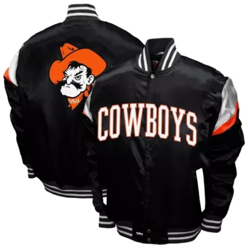 NCAA Franchise Club Oklahoma State Cowboys Power Satin Full-Snap Jacket
