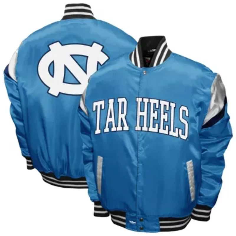 NCAA Franchise Club Carolina North Tar Heels Power Satin Full-Snap Jacket