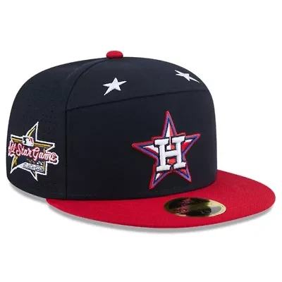 MLB Navy/Red Houston Astros 2025 All-Star Game Workout Side Patch 59FIFTY Fitted Hat