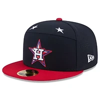 MLB Navy/Red Houston Astros 2025 All-Star Game Workout Side Patch 59FIFTY Fitted Hat